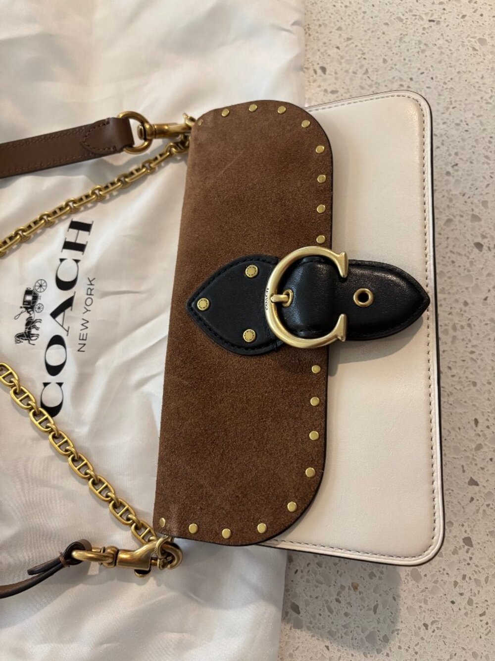 Coach Suede and Leather Mini Handbag